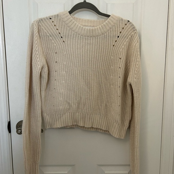 Off White Cropped Sweater, Sz M - Picture 1 of 5
